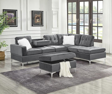 Joy Gray Reversible Sectional