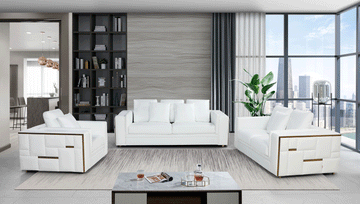 Snow White 3-PC Sofa Living Room Set