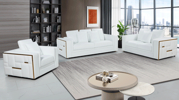 Snow White 3-PC Sofa Living Room Set
