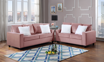 Cinderella Pink 2-PC Sofa and Loveseat