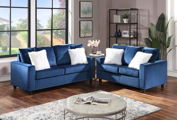 Cinderella Blue2-PC Sofa and Loveseat