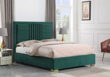 Anita Green Velvet Platform Bed