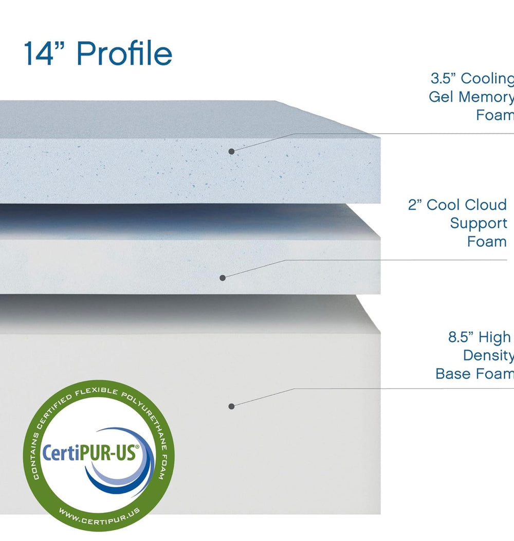 Cool Gel 14” Memory Foam
