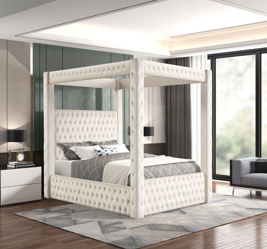 Castle Velvet Platform Bed | Upholstered | Queen & King