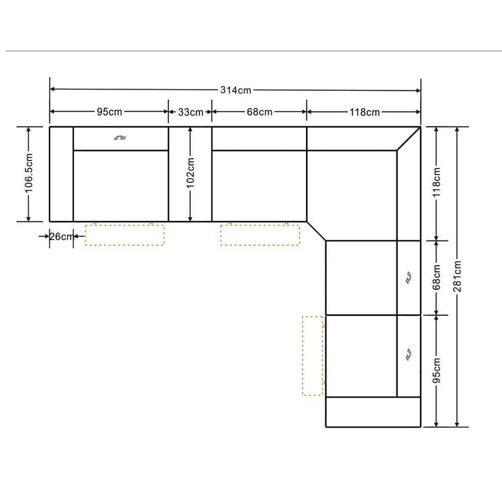 MI-1122 Franco 7pcs Light Grey (3 Power)