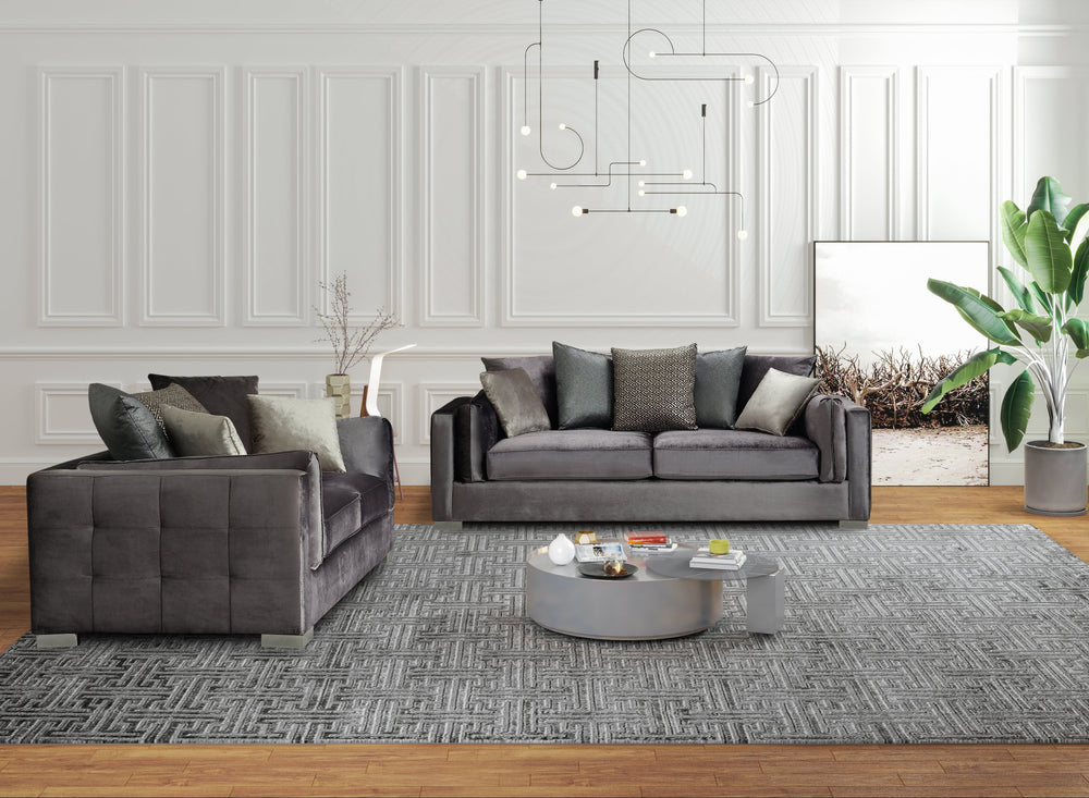 Clara Gray Velvet Sofa & Loveseats