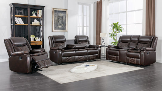 Weston 3-PC Brown Reclining Living Room Set