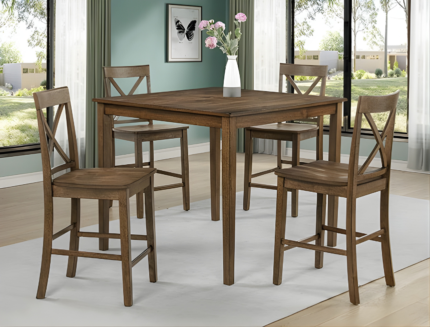 2753SET-BRN THEODORE 5PK CT HT TBL SET BROWN