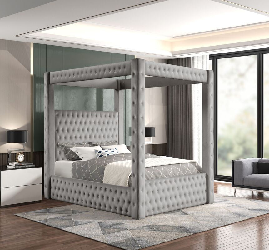 Castle Velvet Platform Bed | Upholstered | Queen & King