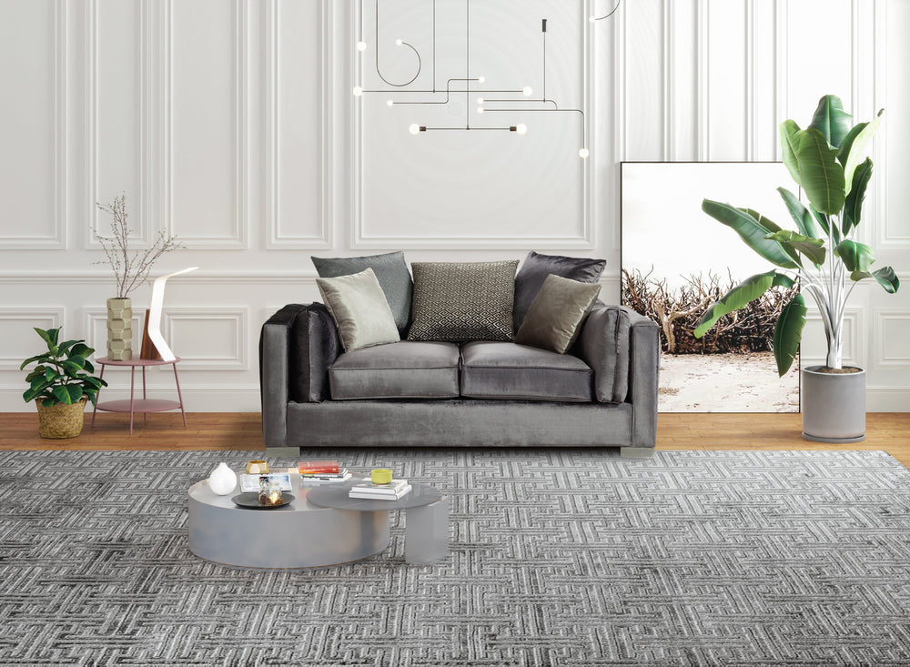 Clara Gray Velvet Sofa & Loveseats