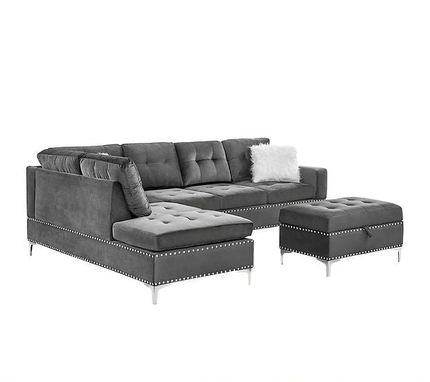 Joy Gray Reversible Sectional