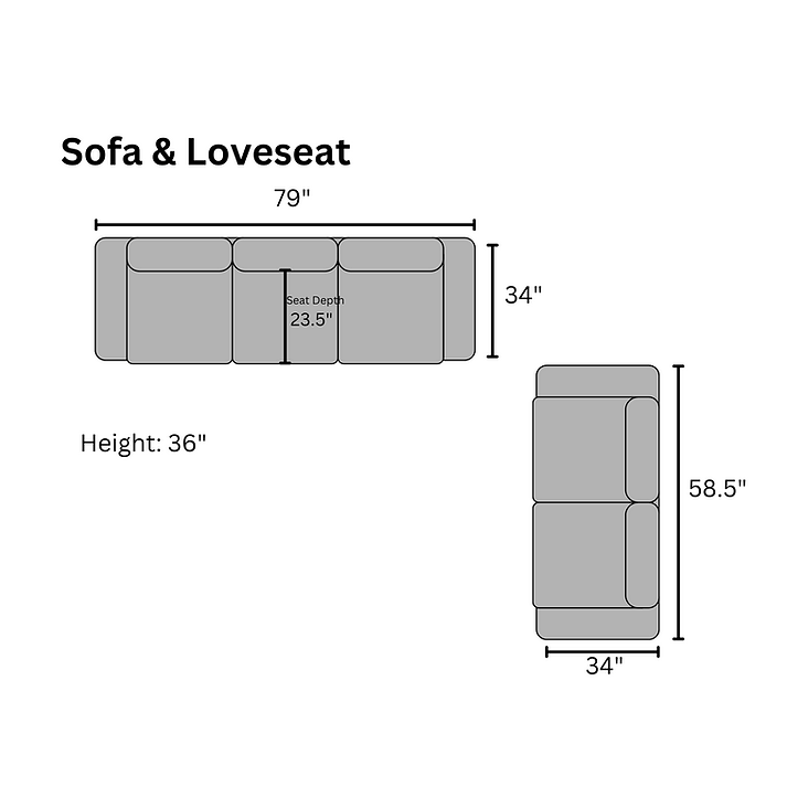 S305 Graphite Sofa and Loveseat