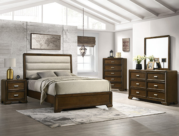 Coffield Brown Upholstered Panel Bedroom Set