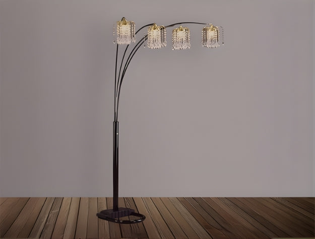 4893BK RAIN DROP ARC LAMP 84"H BLACK