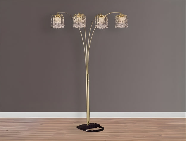 4893G RAIN DROP ARC LAMP 84"H GOLD