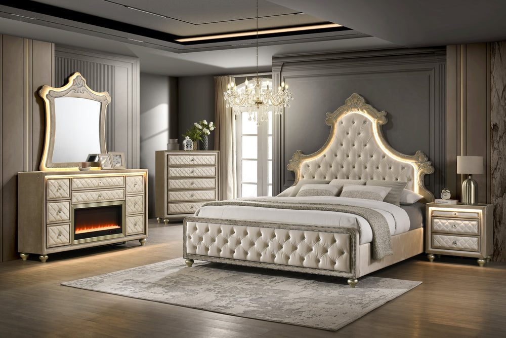 Majesty Bedroom Suite – LED & Fireplace Collection
