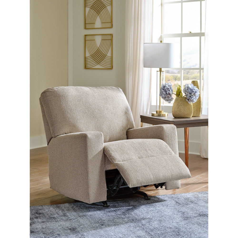 Ashley Parchment Recliner Chair - Polyester Upholstered Rocker Recliner
