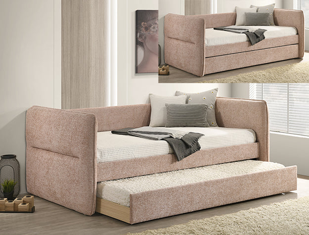 Philipa Daybed with Pull-Out Trundle | Pink, Gold, Dove Gray, Green & Beige | NZR Furniture