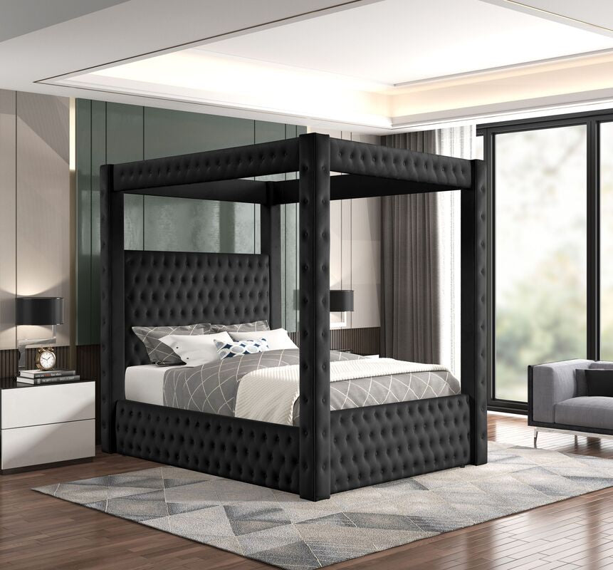 Castle Velvet Platform Bed | Upholstered | Queen & King