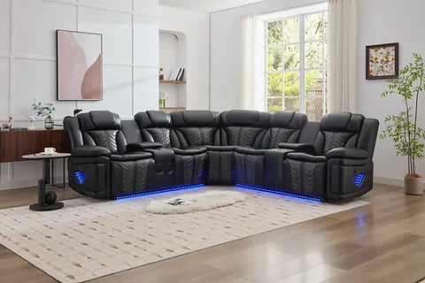 Innova Sectional Reclining Sectional w/LED and Speaker