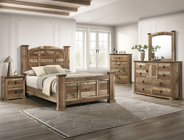 Ella-Mae Bedroom Set – Reclaimed Grey & Brown | 4PC & 5PC