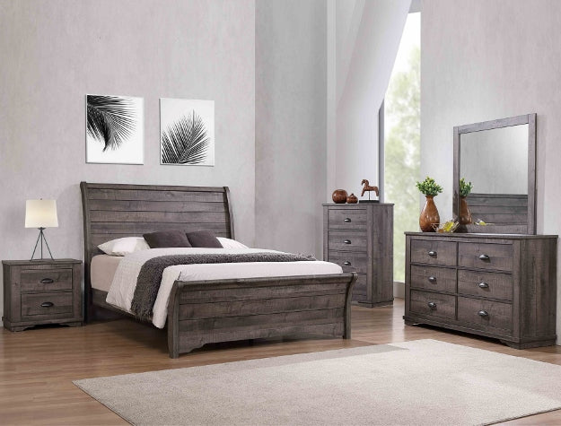Coralee Bedroom Suite | Coastal Curved Headboard | Crown Mark