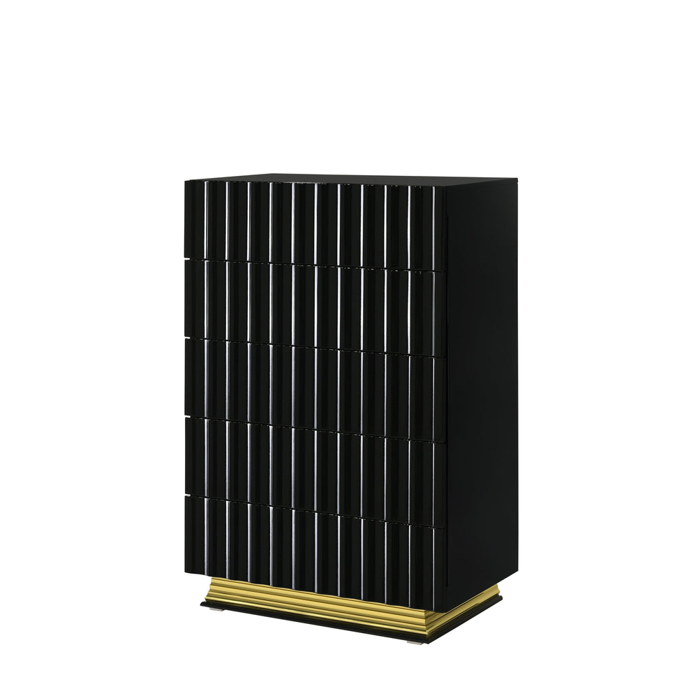 Lila Bedroom Suite – LED Headboard, Gold Accents, Dresser, Mirror, Nightstand & Chest