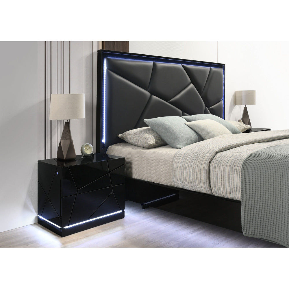 Naomi Black LED Bedroom Set