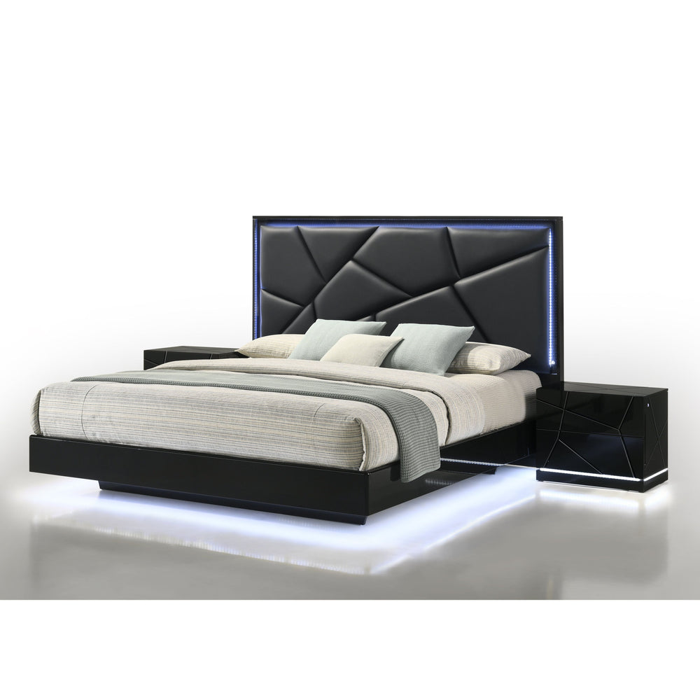 Naomi Black LED Bedroom Set