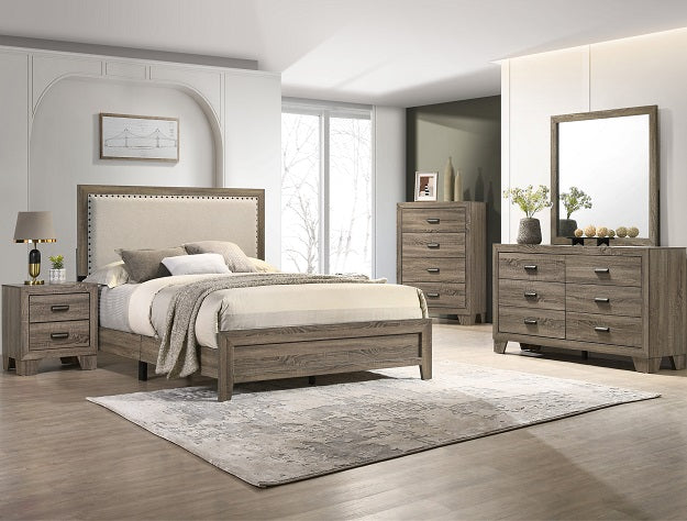 Millie Upholstered Bedroom Suite – Modern Rustic Bedroom Set