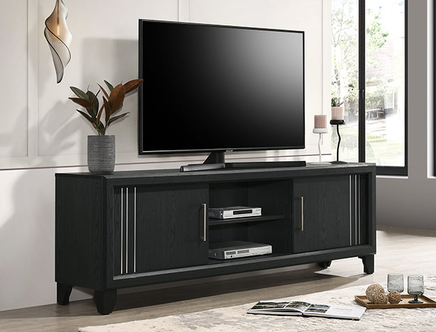 Charlie TV Stand – White & Black | 71.1"W