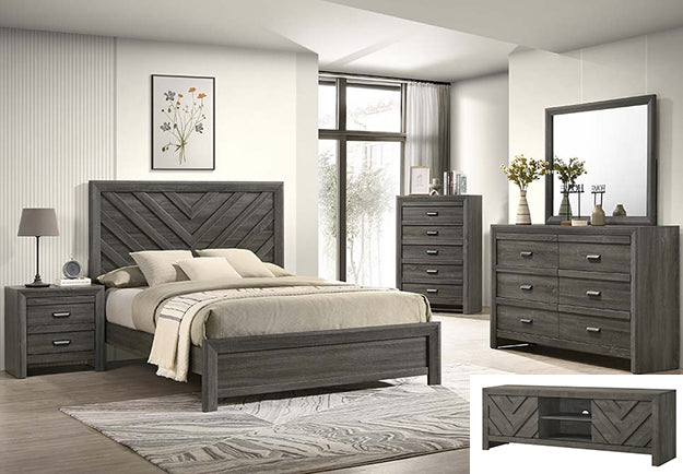 Valor Bedroom Set in Gray, Cream & Brown