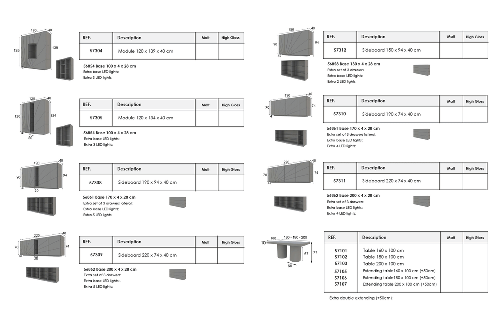 Oro White Dining room Additional Items