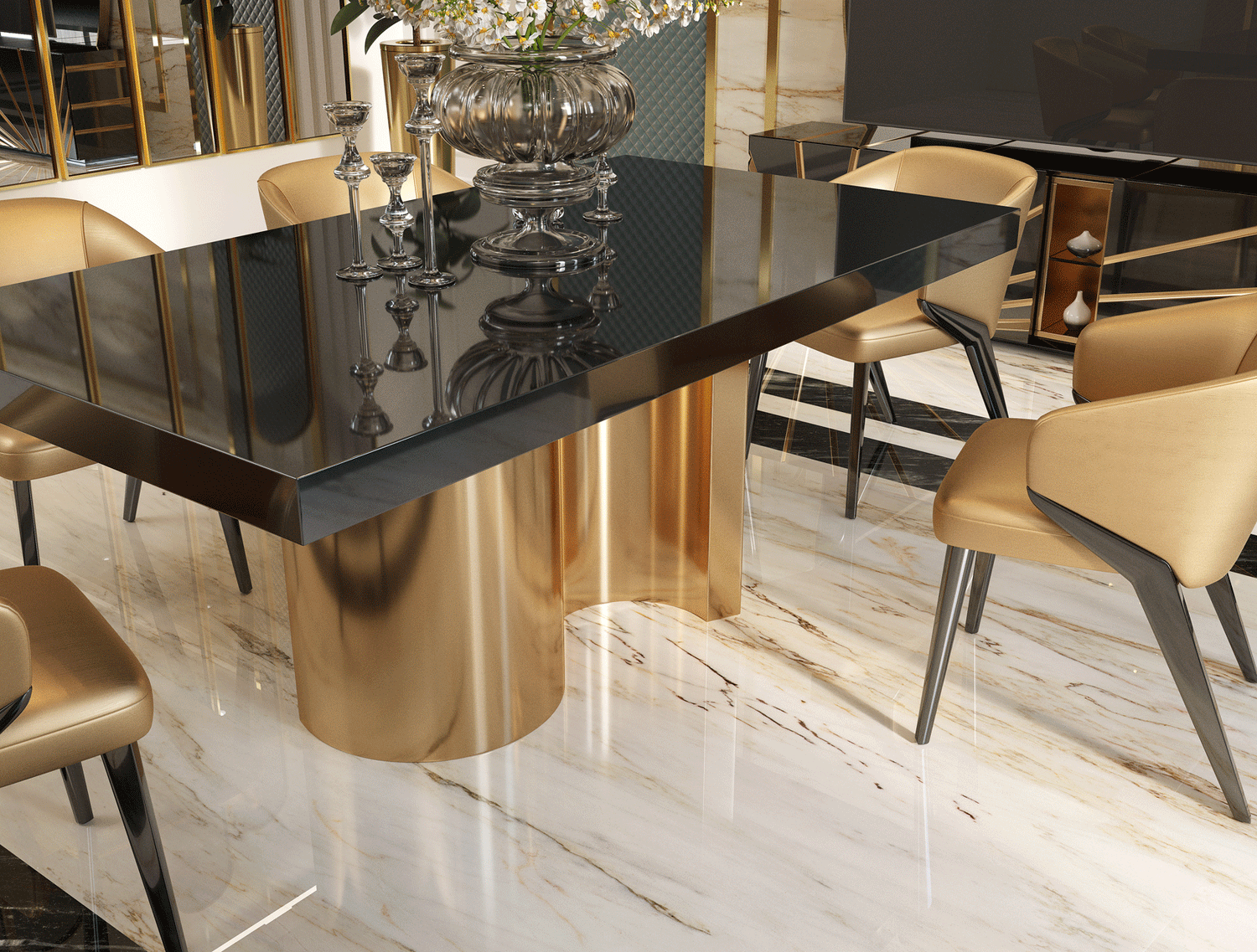 Oro Black Dining Room