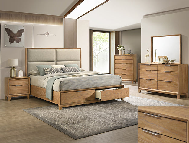 Florian Bedroom Suite – Platform Storage Bed, Dresser, Nightstand & Chest