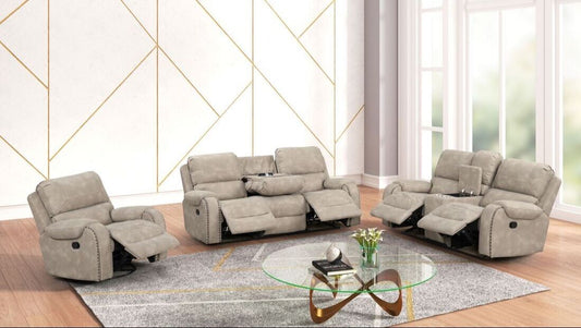 Titan Stone OVERSIZED 3pc Reclining Set