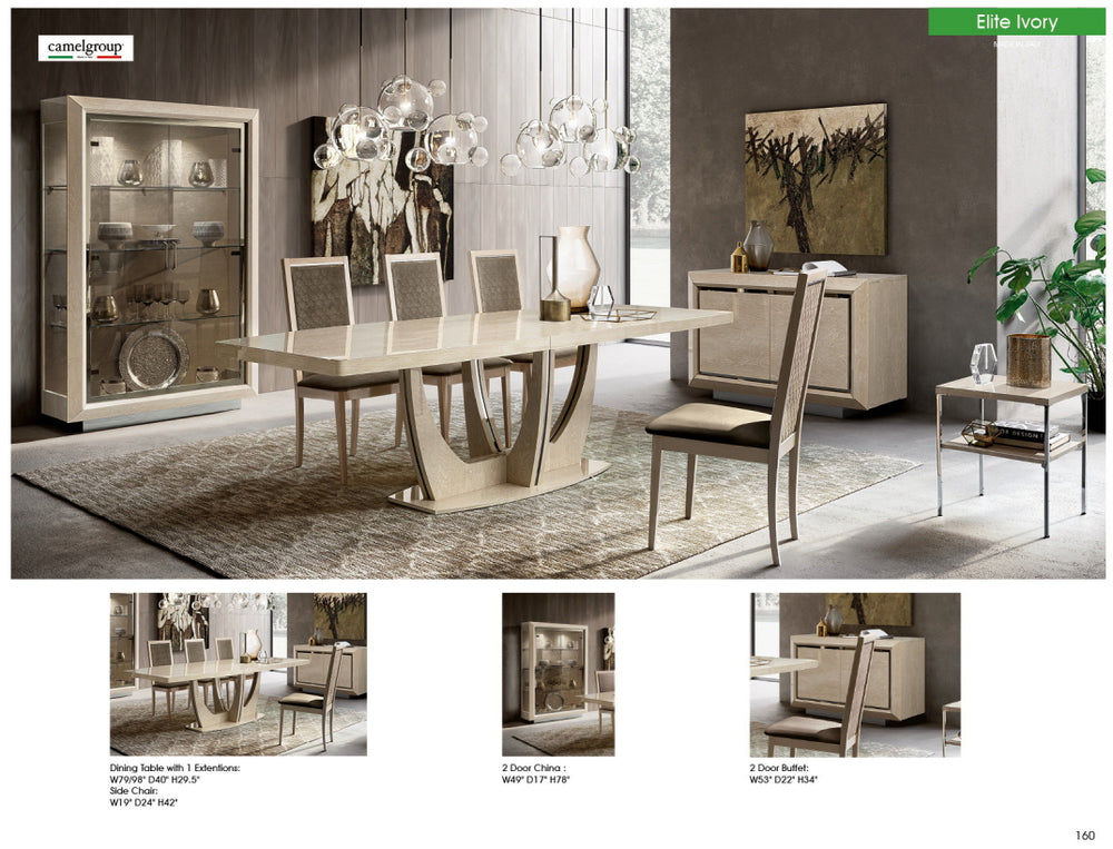 Elite Dining Ivory with Ambra “Rombi” Chairs
