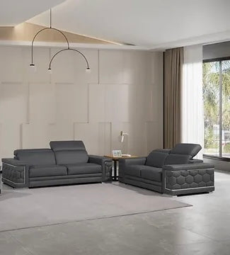 Adrian 2-PC Gray Sofa and Loveseat