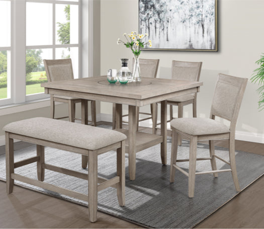 Fulton 6-PC Gray Counter Height Dining Set