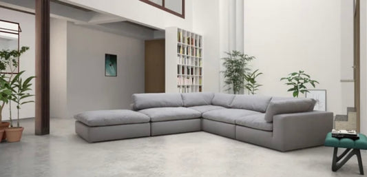 XL CLOUD GRAY Sectional w/Ottoman Set