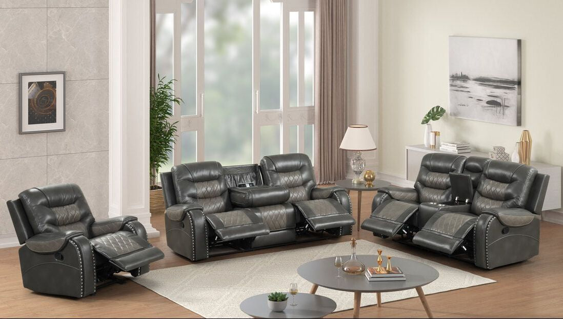 Ashley Two Tone Gray OVERSIZED 3-PC Reclining Set