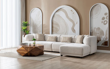 Lyna Ivory 3 Pc RAF Sectional