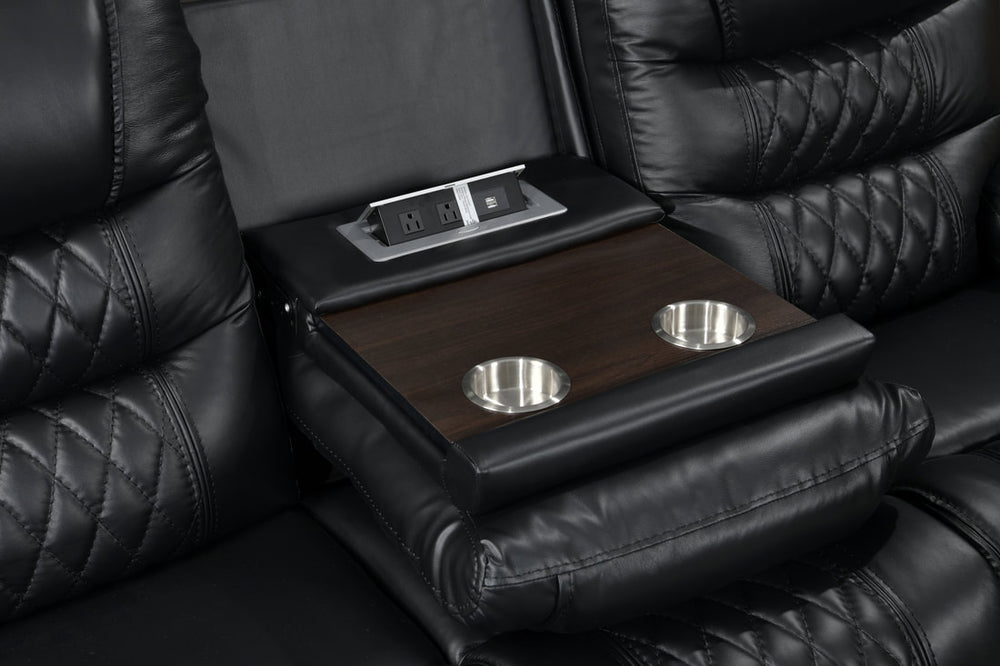 Harley Black Power TOP GRAIN LEATHER Reclining Set