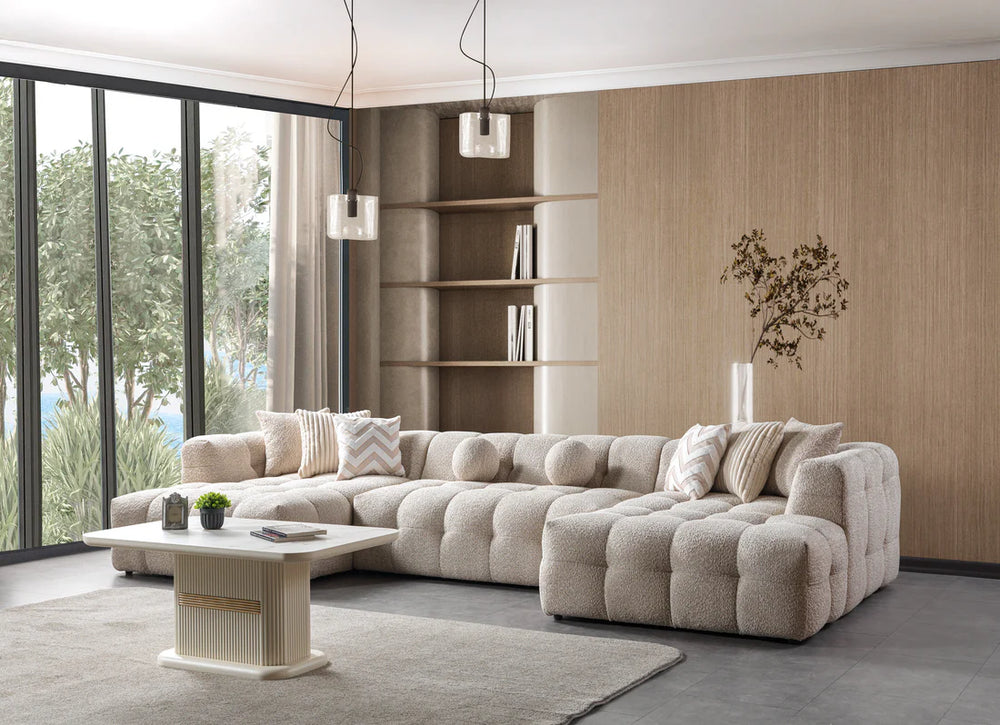 Ivy Boucle Double Chaise Sectional