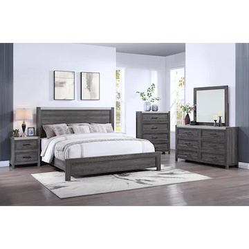 Madison Dark Gray 5-PC Panel Bed Bedroom Set