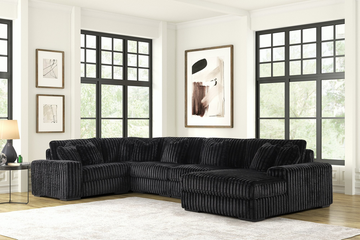 Susan Oversized 5-PC Black Sectional