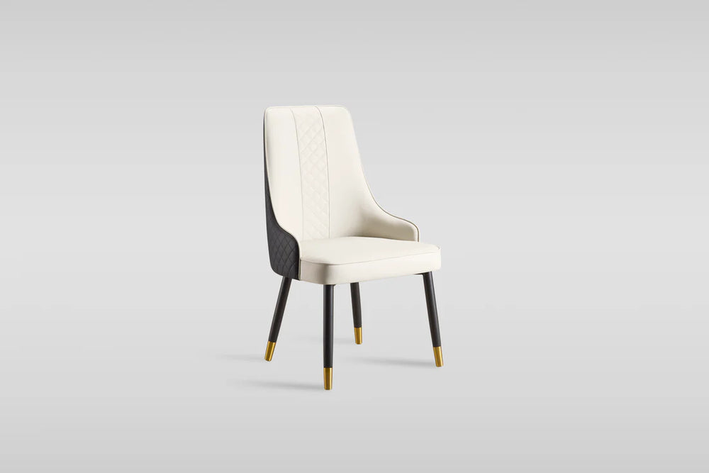 Roxy Dining Table Set with Toni Chairs – Modern Sintered Stone & Brushed Bronze
