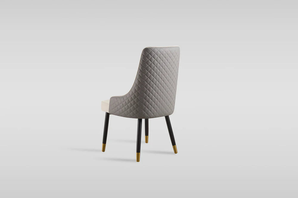 Roxy Dining Table Set with Toni Chairs – Modern Sintered Stone & Brushed Bronze