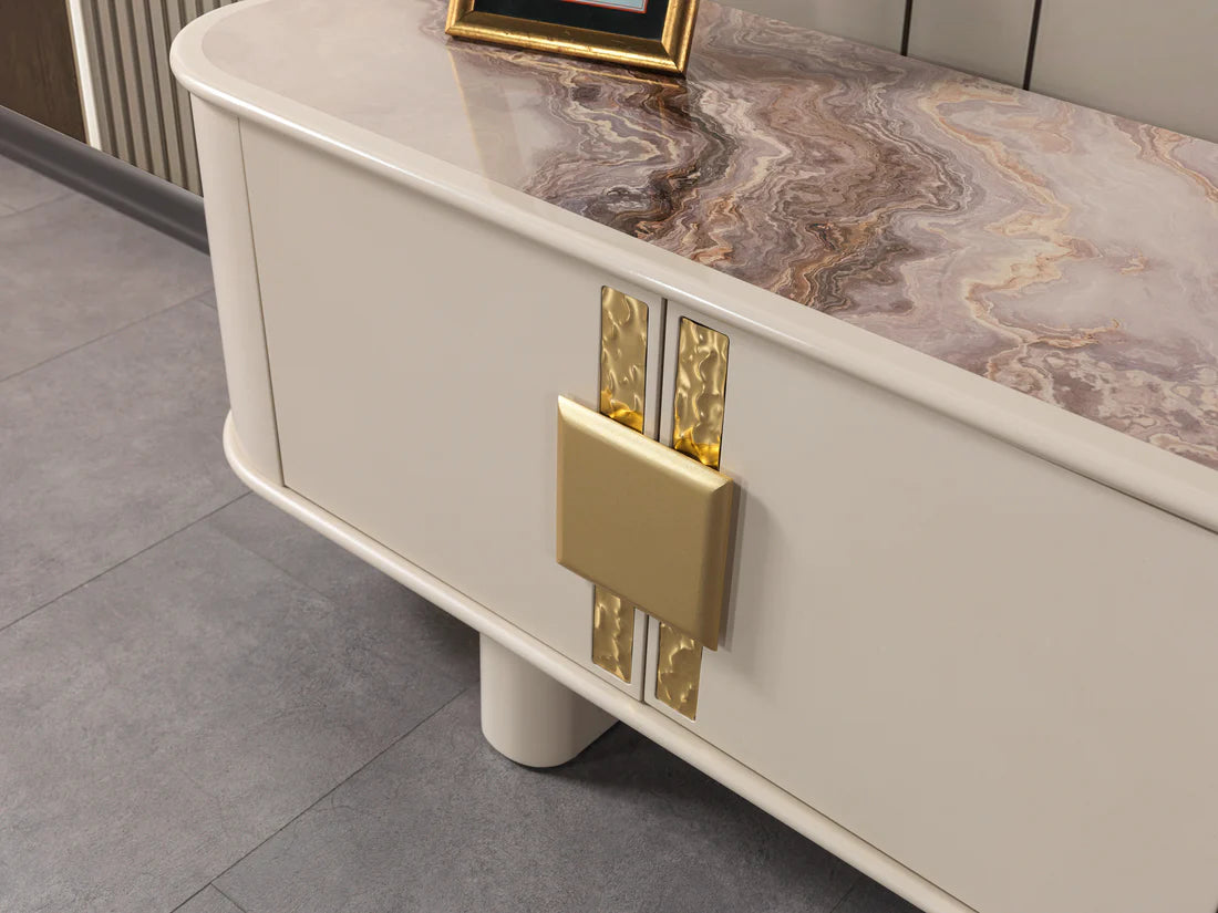 Carlina TV Stand – Ivory | 81" Entertainment Center