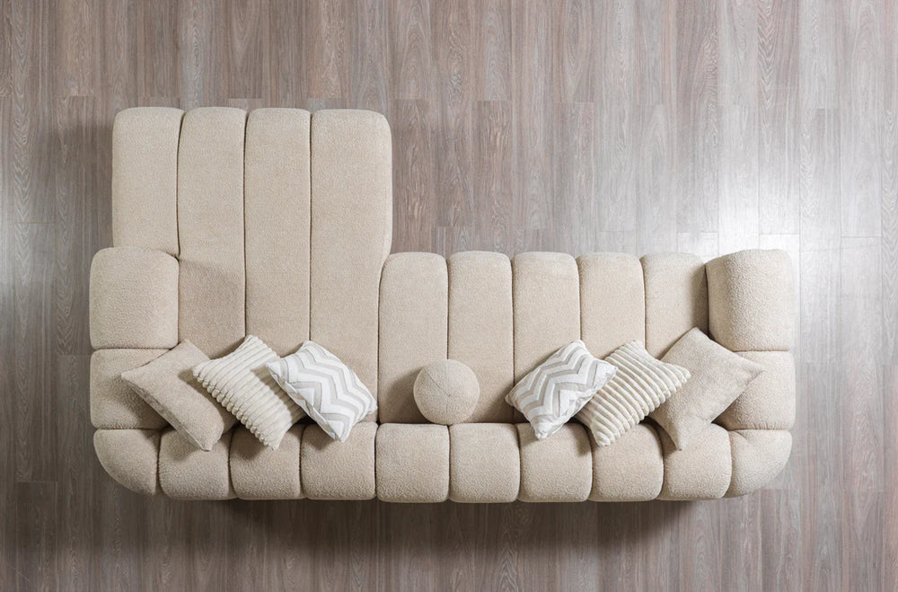 Lis Sand Boucle 115" Sectional – LAF or RAF Chaise | Nova Furniture
